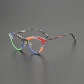 June Colorful Acetate Eyeglasses Frame Cat Eye Frames Southood Matte Stripe